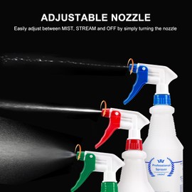 Uineko Uineko Plastic Spray Bottle (3 Pack, 24 Oz, 3 Colors) Heavy Duty All-Purpose Empty Spraying Leak Proof Mist Water Bottles for Cleaning Solutions Plants Essential Oils Hair Pet with Adjustable Nozzle