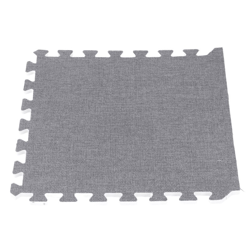 10pcs Cotton Linen Interlocking Carpet Tiles Anti Slip Floor Protection