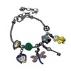 Pulsera Negra Muñeca Coraline Libelula Gato Llave Boton