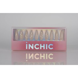 INCHIC Extra Long Almond and Press On Nails 30pcs Collection (Blossom Glow, Extra Long)