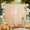 10x10ft Champagne Tulle Backdrop Curtain with Lights String for Parites,