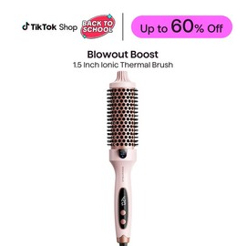 Wavytalk Blowout Boost Ionic Thermal Brush 1 1/2 Inch with LED Display, 300℉-420℉ for Different Hair Types, 120-240V Universal Voltage:_Negative Ion Thermal brush-rose gold