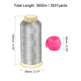 HARFINGTON 3937 Yards Polyester Embroidery Thread and Thread Spools Savers Kit, for Sewing Embroidery Machine Prevent Thread Tails Unwinding, Silver Grey Pink