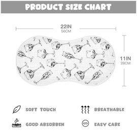 vvfelixl Muslin Burp Cloths Wine Champagne Glasses Drink Baby Washcloths for Baby Girl Boys 2 Pack