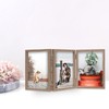 TOFOREVO 4x6 3 Picture Frame Triple Wooden Three Hinged Photo