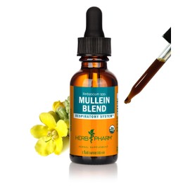 Herb Pharm Certified Organic Mullein Blend Liquid Extract for Respiratory System Support - 1 Ounce