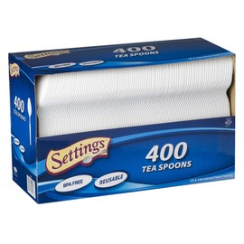 Settings [800 Count] Settings Plastic White Tea Spoons, Practical Disposable Cutlery, Great For Home, Office, School, Party, Picnics, Restaurant, Take-out Fast Food, Outdoor Events, Or Every Day Use, 2 Boxes