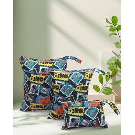 ALVABABY Wet Dry Bags Waterproof Reusable Two Pockets Travel Storage Bag Cosmetic Bag Handbags Wash Bag Beach Pool Daycare Soiled Swimsuits or Wet Clothes SML L-SML09-CA