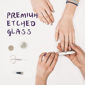 3 Pack Crystal Glass Fingernail File with Case for Natural Nail Professional Czech Glass File Double-Sided Etched Gentle Nail Care Stocking Stuffers f