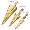 Large HSS 3pcs Steel Step Cone Drill Titanium Bit Set