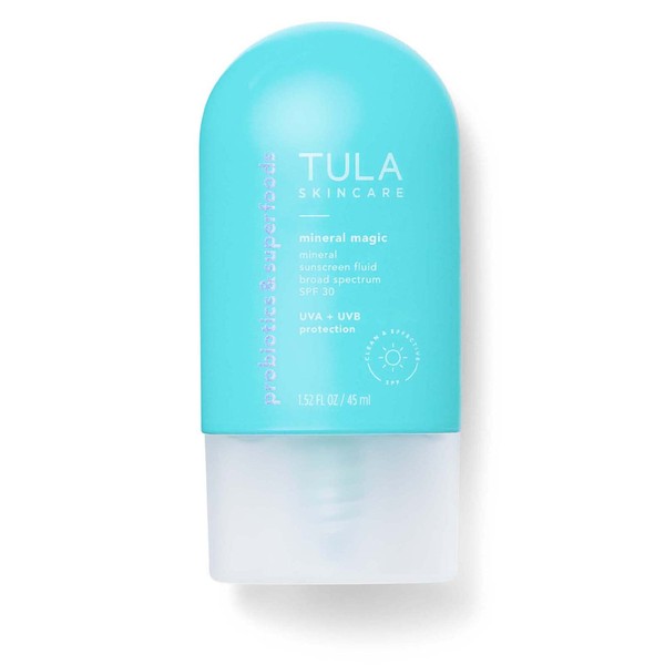 TULA Skin Care Mineral Magic - Mineral Sunscreen Fluid Broad Spectrum SPF 30 | Provides UVA + UVB Protection, Non-Greasy, Weightless Feel | 1.52 fl. oz.