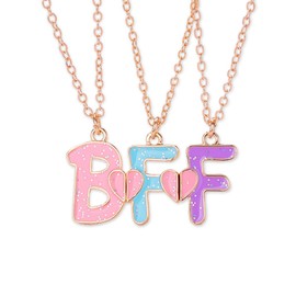 Mathcing BFF Best Friend Necklaces for 3 Girls Magnetic Friendship Necklace for Three Best Friends Anniversary Birthday Christmas Xmas Gifts for Bestie Best Friend Forever Gifts
