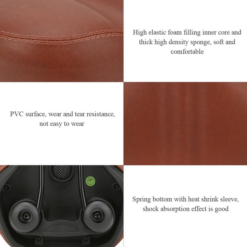 7010 PVC Leather Shock Absorption Bicycle Saddle Thicken Widen Cushion