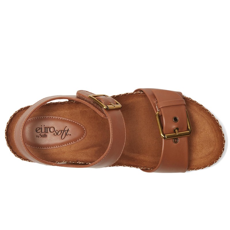 Eurosoft Women's Gypsy Flat Sandal, Luggage, 9