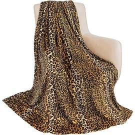 MACEVIA Flannel Fleece King Blanket for Couch, Leopard Print Blanket for Adult, Fuzzy Cozy Soft Fluffy Plush Cheetah Blanket for Bed Sofa 260GSM, Suitable for All Seasons (Brown Leopard,108x90inches)