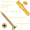 HVQKKYBXU 200 Pcs Wall Plugs and Screws Set,Masonry Brick Concrete
