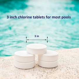 PROFELIZ Pool Chlorine Tablets 3 Inch, Slow-Dissolving Spa Sanitizer Eliminate Bacteria Algae Stabilized Chlorine for Swimming Pools Hot Tubs Spa Treatment (40lbs)