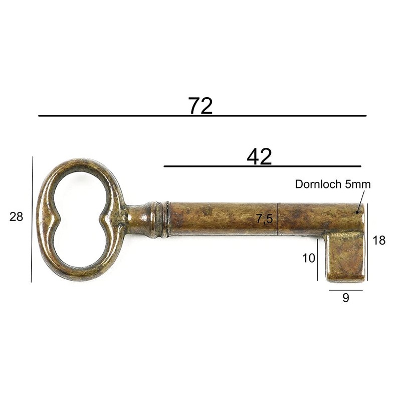 Furniture Key Antique Style Furniture Bronzed Replacement Key Blank Brass