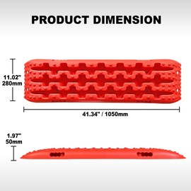 BIG RED ATW4212R-1 Torin 41-Inch Off-Road Traction Boards, Recovery Tracks, and Traction Mat Set: Ideal for Snow, Mud and Sand Rescue, Red