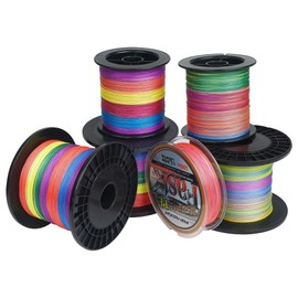 Braided Fishing Line 4-Way PE Braided Fishing Line 100 m/300 m/500 m/Grey-1000 m Super Strong Braided Fishing Lines for Freshwater Saltwater (Mix-1000M-1.5#)