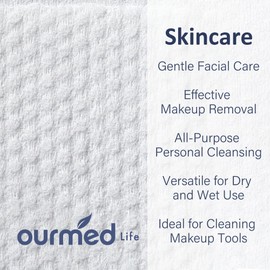 ourmed life Ourmed Life Face Towels, Disposable Biodegradable Clean Facial Wash Cloth for Sensitive Skin, Lint- free Facial Towels for Cleansing, Skincare and Makeup Remover, Dry Wipes,300 Count