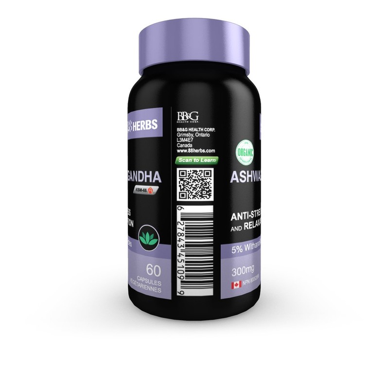 Premium Grade Ashwagandha (KSM-66) – Certified Organic and Non-GMO –