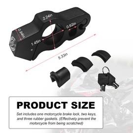 KVAEY Motorcycle Anti Theft Lock, Heavy Duty Adjustable Bike Handlebar Lock with 2 Keys for Protection, Cruise Control Throttle Lock Brake Lever Handlebar Lock Protects Motorcycle ATV