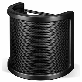 Pop Filter, Profressional Three Layers Metal Mesh & Foam & Etamine Layer Microphone Windscreen Cover,Handheld Mic Shield Mask for Vocal Recording, Videos, Streaming