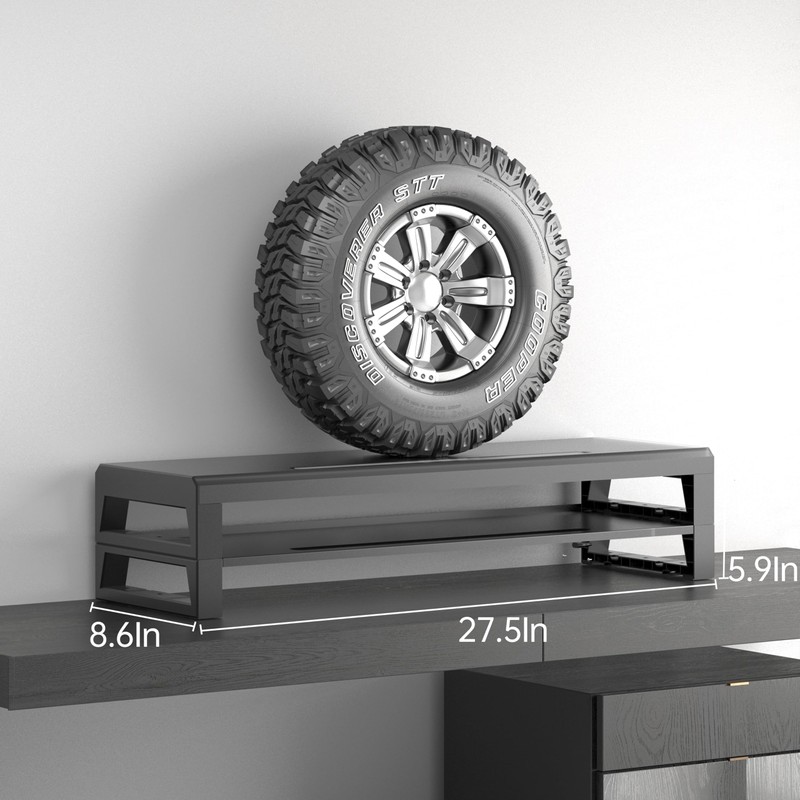GECKOSTROLL 2-Tier Metal Computer monitor stand Laptop Desk Shelf &