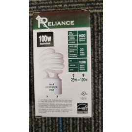 White 6 pack case /Spiral CFL Fluorescent -Twist and Lock GU24 2700K White / 23w=100w