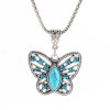 Boho Butterfly Necklace and Earring Set - Turquoise, Teal