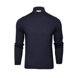 Xact Men's Cotton Turtleneck Pullover, navy