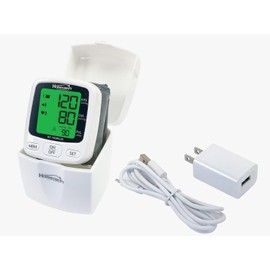 Homecare | Monitor de Presión Arterial de Muñeca, Baumanómetro Digital Preciso con Pantalla LCD Grande, Función Inteligente de Detectar Presión Transmisión, 2x99 Datos de Memoria CON RESULTADO POR VOZ