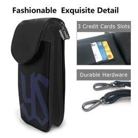JMI Tokyo Yakult Swallows Smartphone Pouch, Genuine Leather, Shoulder Bag, Thin, Women's, Men's, Mini Pouch, Popular, Wallet, Crossbody Bag, Black