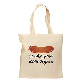 TOOLOUD Locally Grown Organic Sausage Grocery Tote Bag - Natural