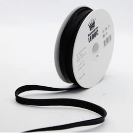 Leduc 20 Metres Satin Baspel - 30 Colours - Sewing 10mm (8+2) Italian Quality 2054 Black