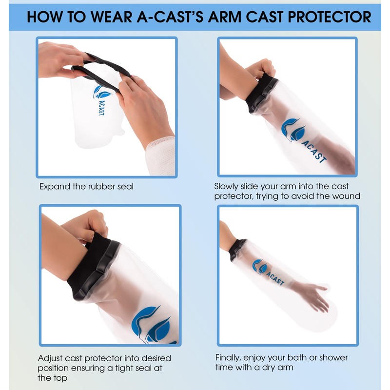 ACAST Waterproof Arm Cast Cover for Plaster Cast Arm, Shower