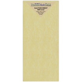 125 Gold Parchment 65lb Cover Weight Paper - 4" X 9" (4X9 Inches) #10 Envelope Insert Size - Printable Cardstock Colored Sheets Old Parchment Semblance