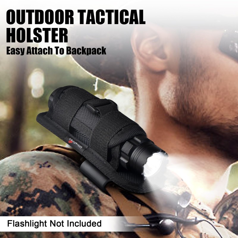 ULTRAFIRE Tactical Flashlight Holster Pouch,360 Degree Adjustable Police Duty Belt