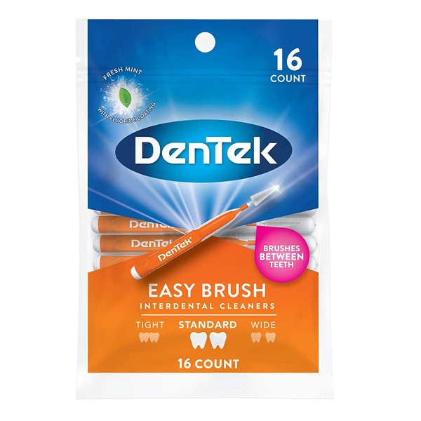 DenTek Easy Brush Interdental Cleaners, Mint, 16 Count | 3 Pack
