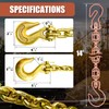 Log Chain 3/8 Chain G80 Tow Chains with Hooks 14ft