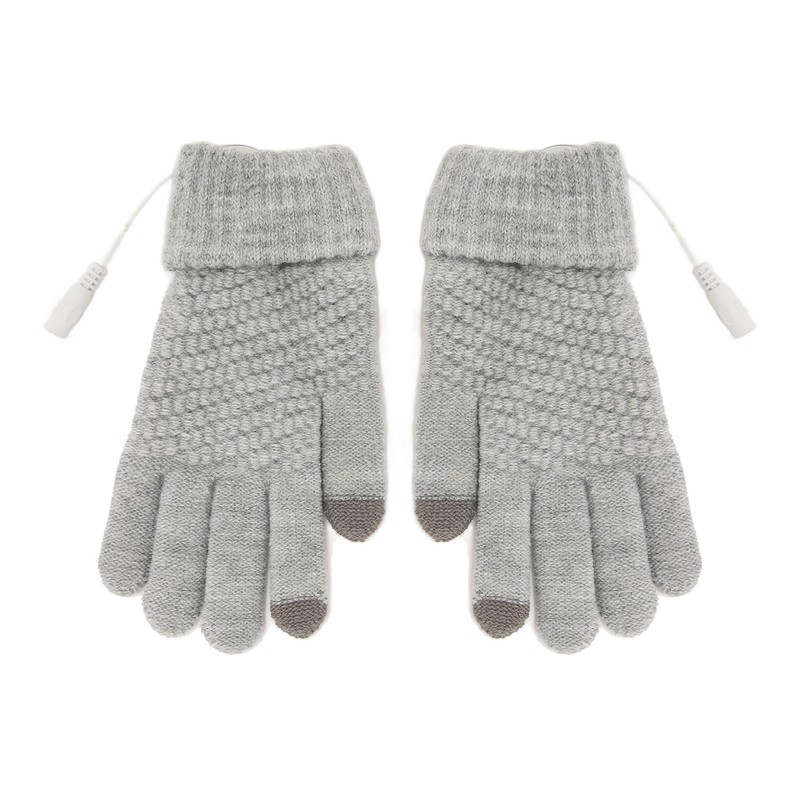 USB Heated Gloves Thicken Detachable Electronic Warming Knitted Gloves for