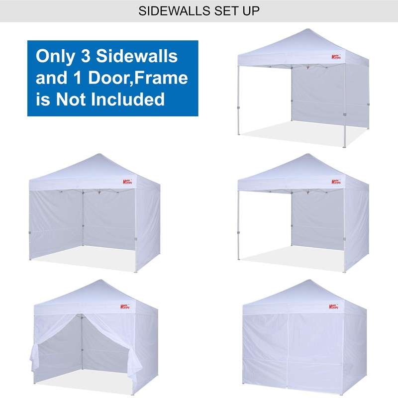MASTERCANOPY Pop-up Canopy Sidewall Kit, 3 Sidewalls & 1 Doorwall