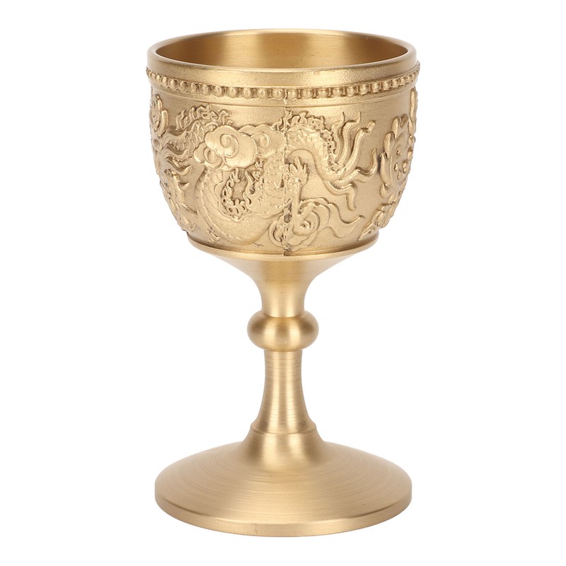 Gold Chalice Retro Embossed Style Thickened Brass Luxurious Elegant Luster