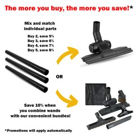 ALL PARTS ETC. Vacuum Attachments for 1.25" Vacuum Cleaner, Gulper Floor Tool for Hoover Royal 32mm Fitting, Generic Part 2KE0640600 Compatible with Shop Vac, Bissell, Nutone, Eureka, Beam and more