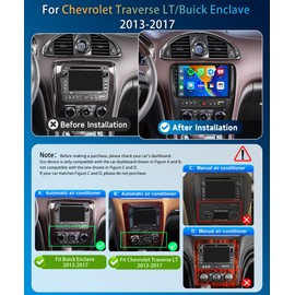 Car Radio Stereo for Chevy Traverse LT/Buick Enclave 13-17 [4G+64G] Android Wireless CarPlay Android Auto,9 inch IPS Touchscreen Car Stereo Bluetooth5.0,GPS,WiFi,SWC,59UI,32EQ AI DSP+HD Backup Camera