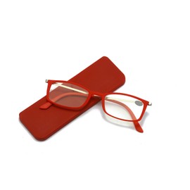 KoKoBin Ultra-thin anti-blue reading glasses, anti-glare glasses,Red 2.00