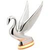 GG Grand General 47981 Chrome Swan Hood Ornament with Amber/Clear