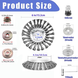 Indestructible Steel Wire Grass Trimmer Head,Weed Wacker Blade Eater, Weed Wacker Head Attachments,Weeding Disc Blade,Compatible with Stihl String Wire Brush Weed Trimmer Head (6 inch)
