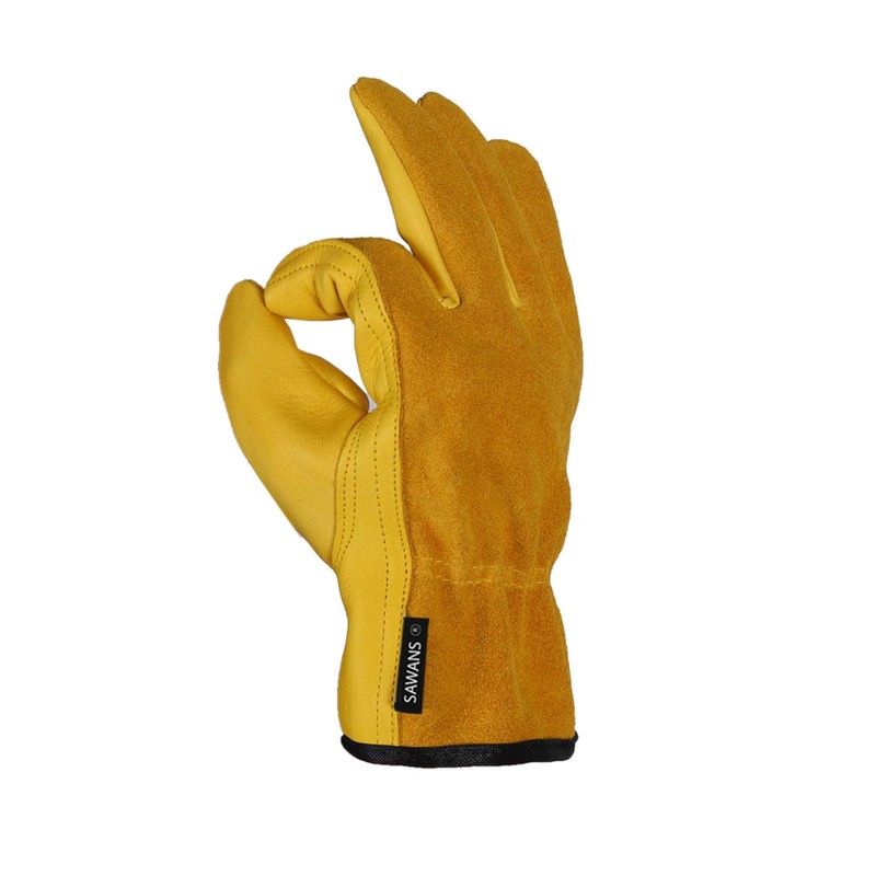 SAWANS Leather Working Gloves Work Gardening Gloves Thorn Proof Garden
